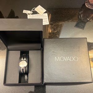 MOVADO women watch stainless steel with diamond and mother pearl face total